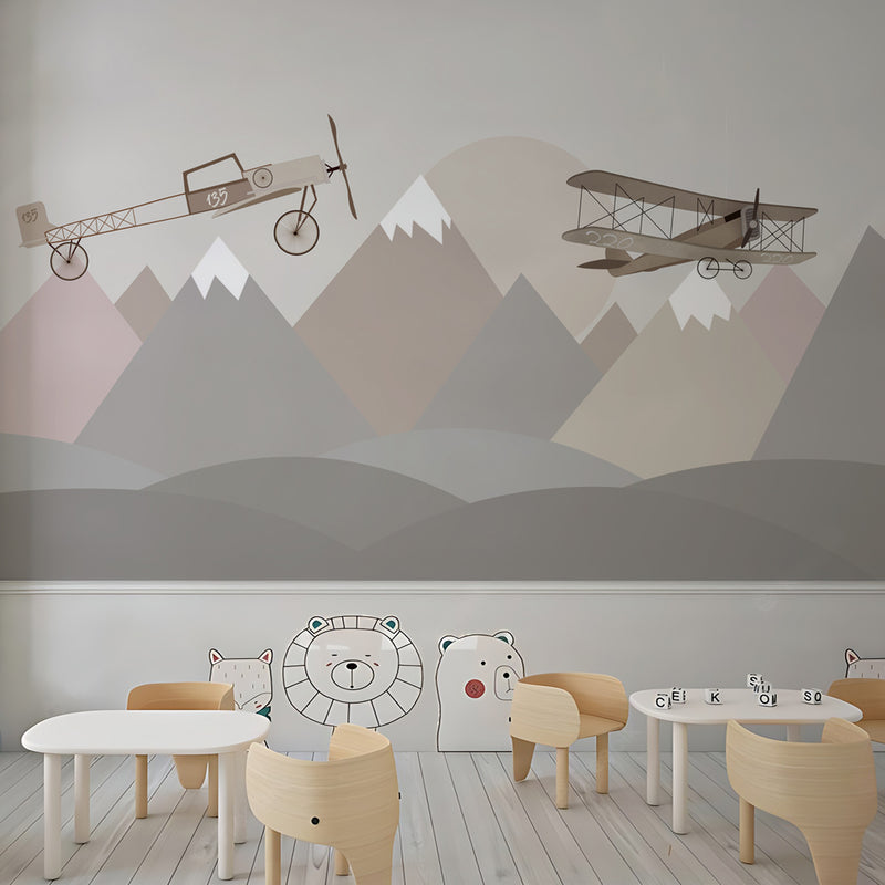 Mountain & Helicopter School Wallpaper
