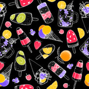 Colourful Candys On Black Art Self Adhesive Sticker For Refrigerator