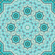 Blue Shaded Mandala Art Self Adhesive Sticker For Table