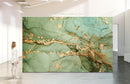 Green And Gold Marble Effect Wallpaper