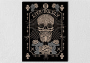 Live Boldly Skeleton Art