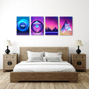 Multicolour Abstract Wall Art, Set Of 4