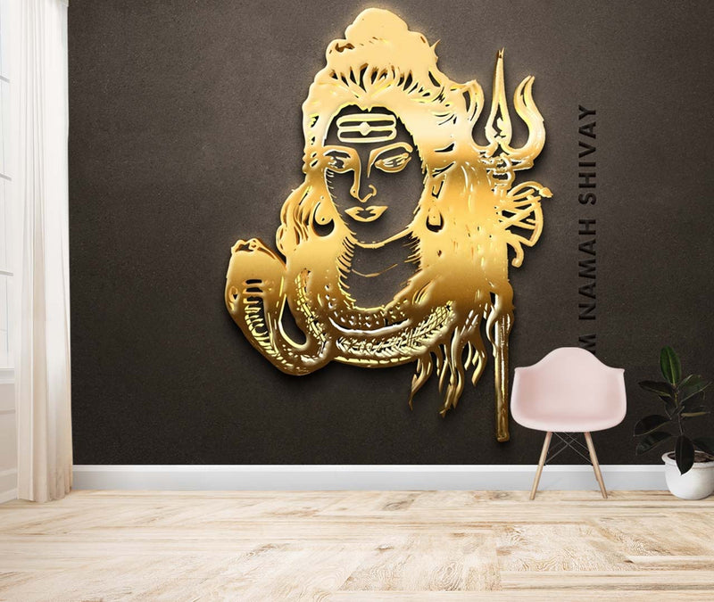 Golden Shiva Face Wallpaper