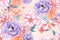 Purple And Pink Floral Self Adhesive Sticker For Cabinet