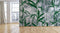 Tropical Green Leaf Grey Background Wallpaper
