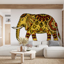 Yellow Elephant White Wallpaper