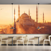 Muslim Mosque Sunset View