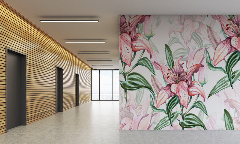 Tropical Exotic Floral Wallpaper
