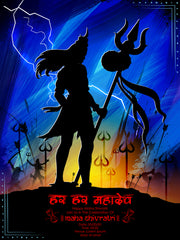 Shiv In Lightning Self Adhesive Sticker Poster