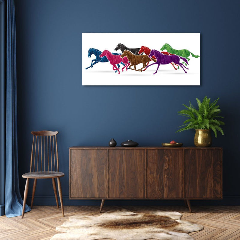 7 Horses Landscape Wall Art 16