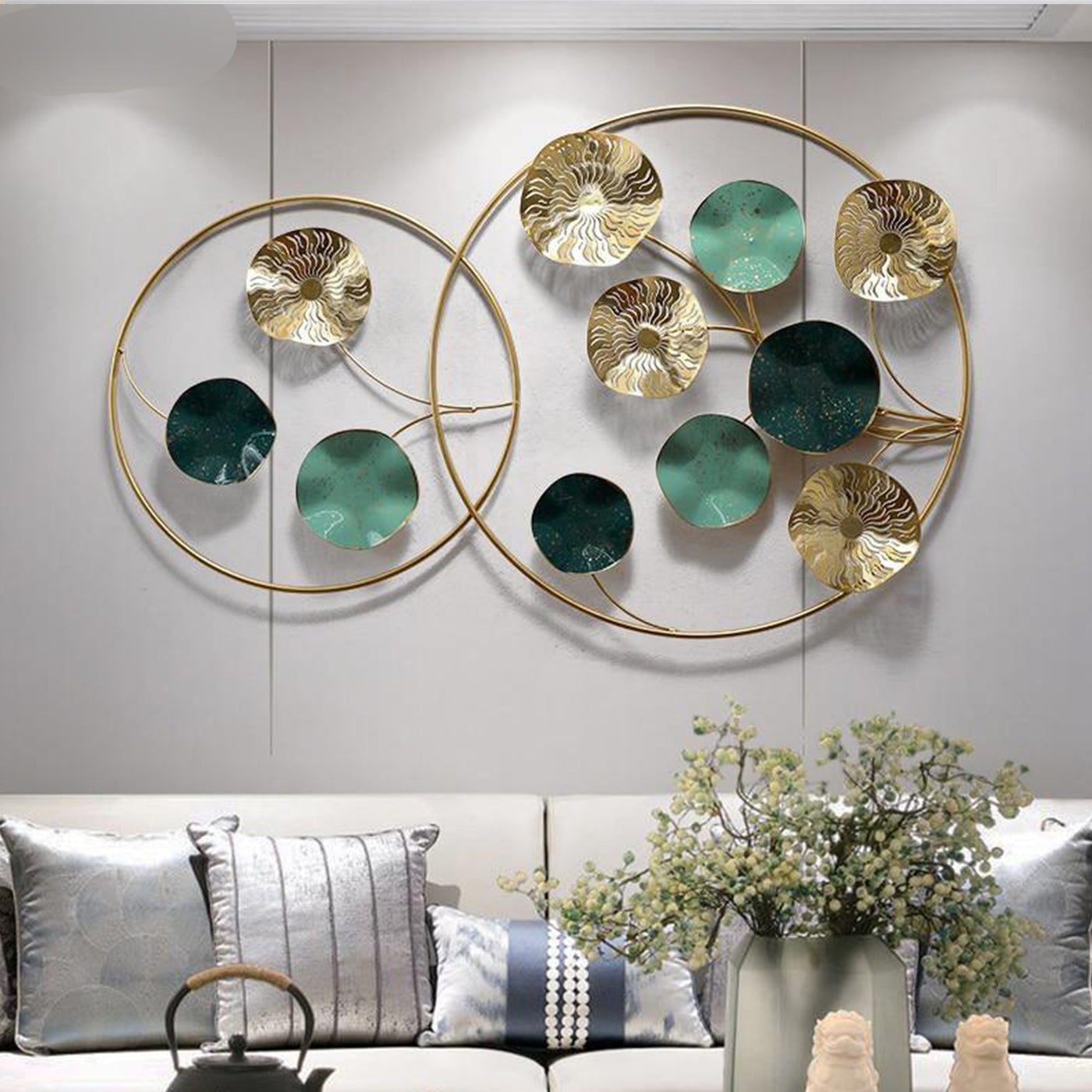 Leaves In Rings Wall Art