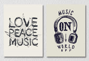 Music And Peace Wall Art, Set Of 2