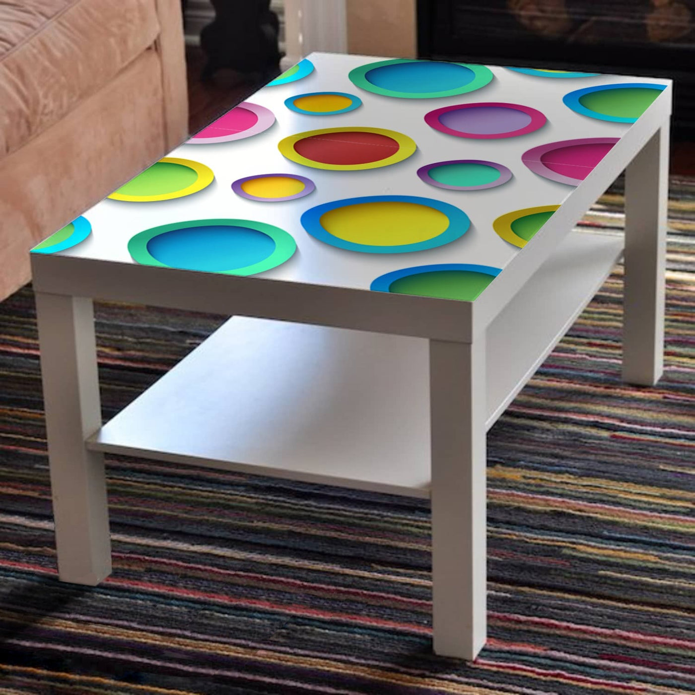 Colourful Ovel Shape Desing Self Adhesive Sticker For Table