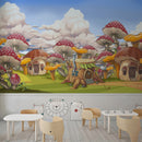 Mushroom House Nursery Wallpaper