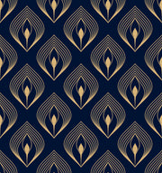 Golden Peacock Art Self Adhesive Sticker For Refrigerator