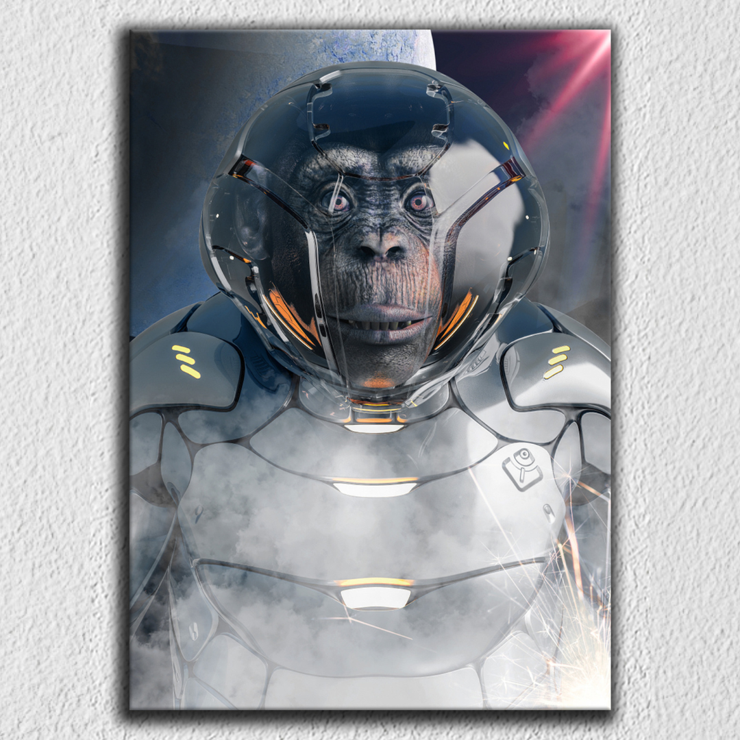 Monkey Astronaut In Space Art