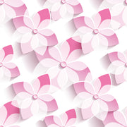Pink Flowers In 3D Self Adhesive Sticker For Wardrobe