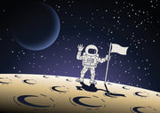 Astronout Art Painting Self Adhesive Sticker For Wardrobe