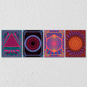 Psychedelic Wall Art, Set Of 4