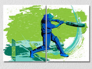 Cricket Batsman Wall Art, Set Of 2