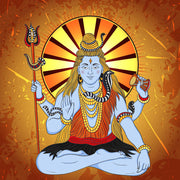 Shiv With Chakra Painting Self Adhesive Sticker Poster