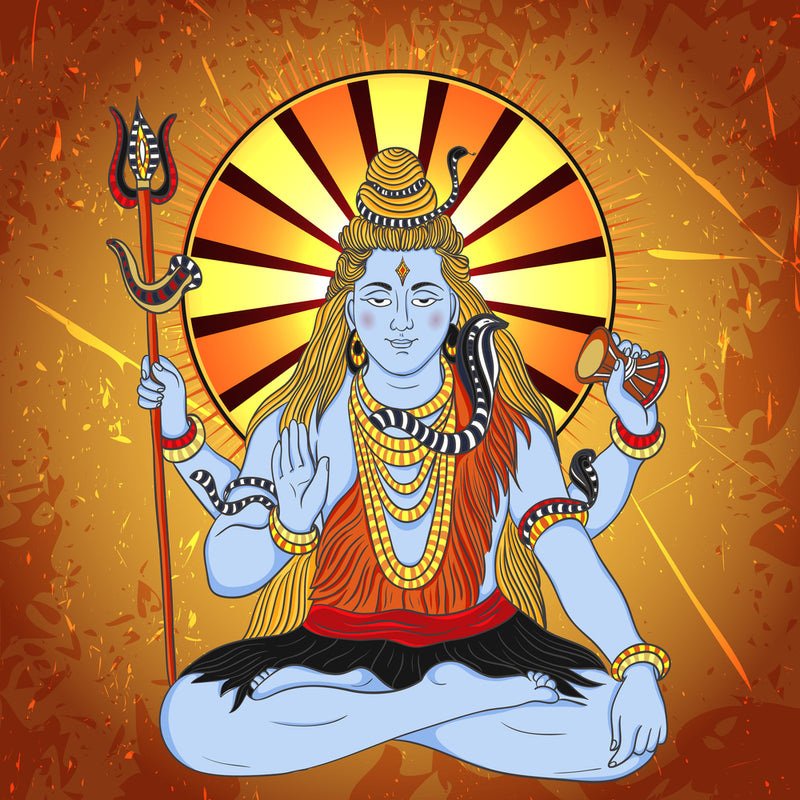 Shiv With Chakra Painting Self Adhesive Sticker Poster