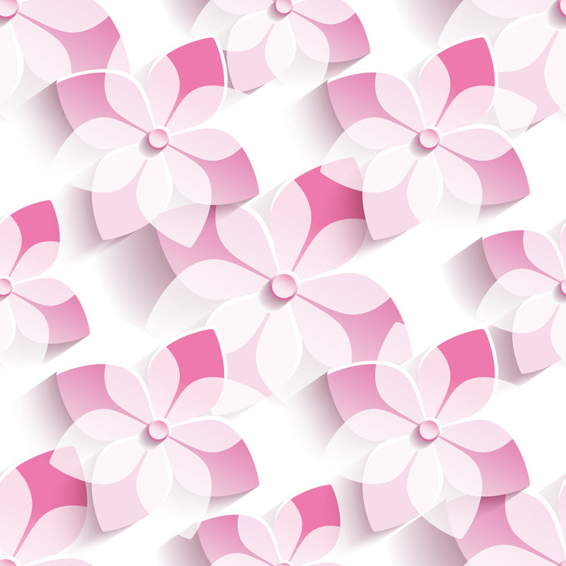 White Pink 3D Flower Self Adhesive Sticker For Refrigerator