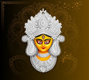 Silver Crown Durga Art Self Adhesive Sticker Poster