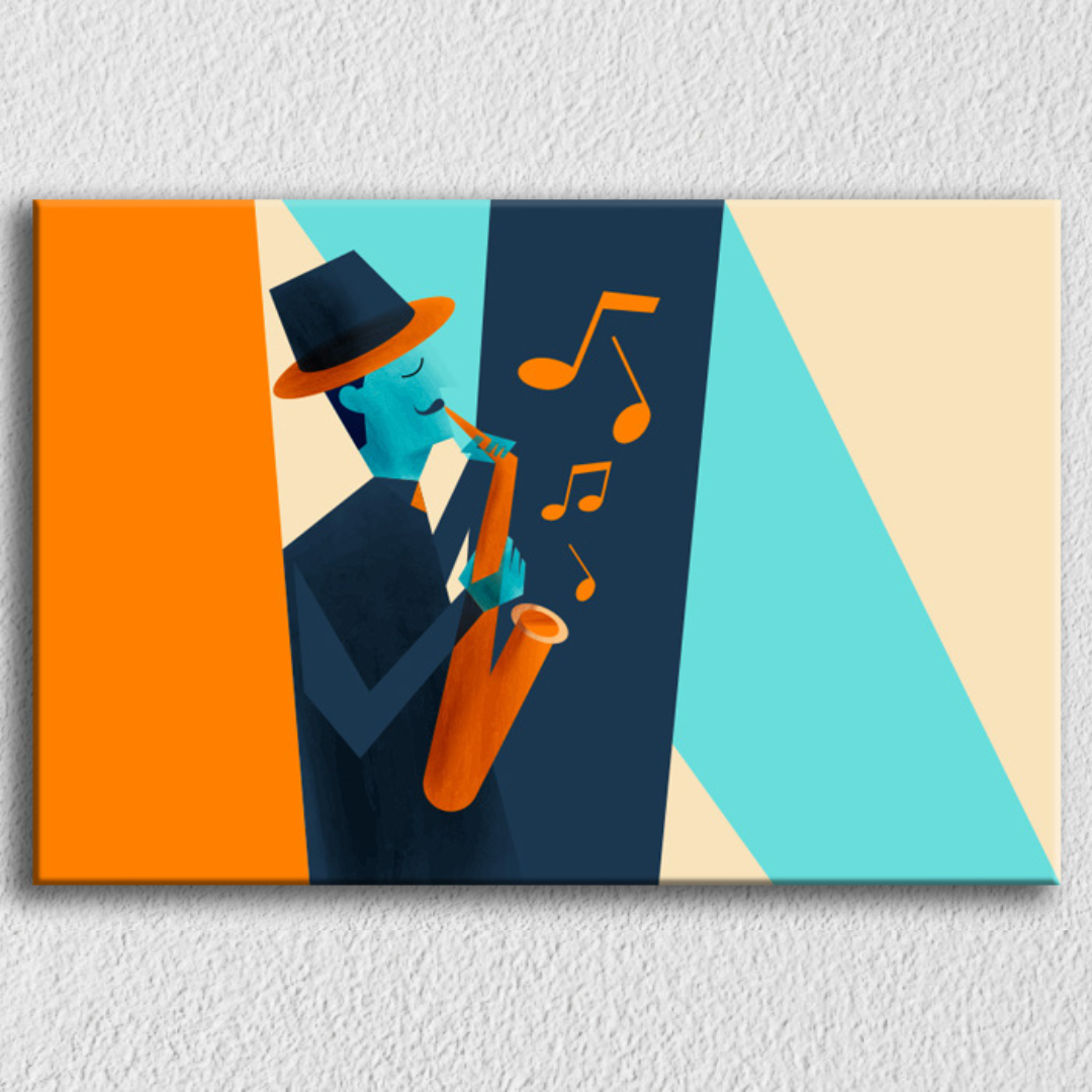 Musician Playing Saxophone Wall Art
