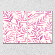Pink And White Leaf Bunch, Set Of 2