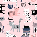 Cats Doodle School Wallpaper