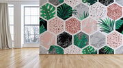 Tropical Hexagonal Exotic Wallpaper