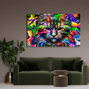 Colourful Angry Cat