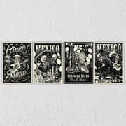 Gothic Music Calligraphy Wall Art, Set Of 4