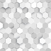 White 3D Hexagonal Self Adhesive Sticker For Refrigerator