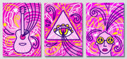 Psychedelic Wall Art, Set Of 3
