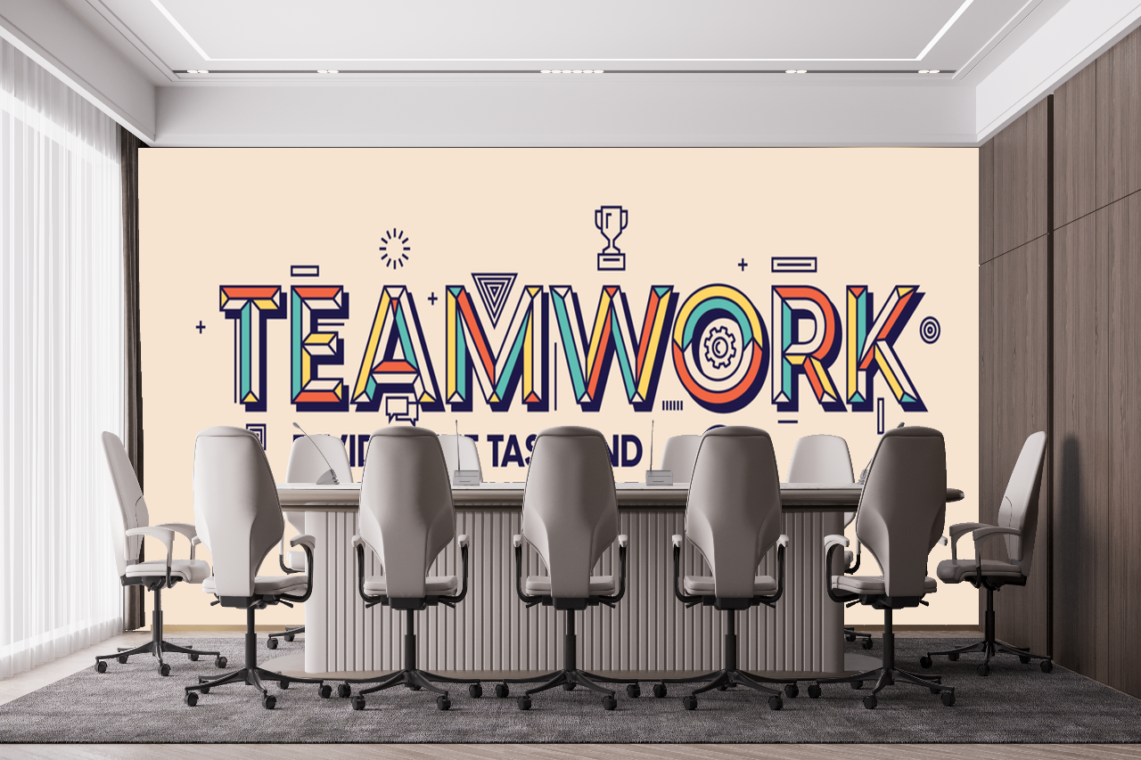 Multicolour Team Work Wallpaper