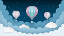 Blue Balloon Nursery Wallpaper