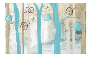 Blue Wood Leaf Wallpaper