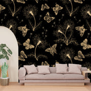 Yellow Butterfly Dark Wallpaper