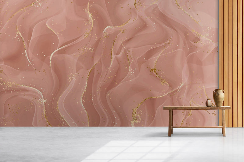 Pink And Gold Flame Effect Wallpaper