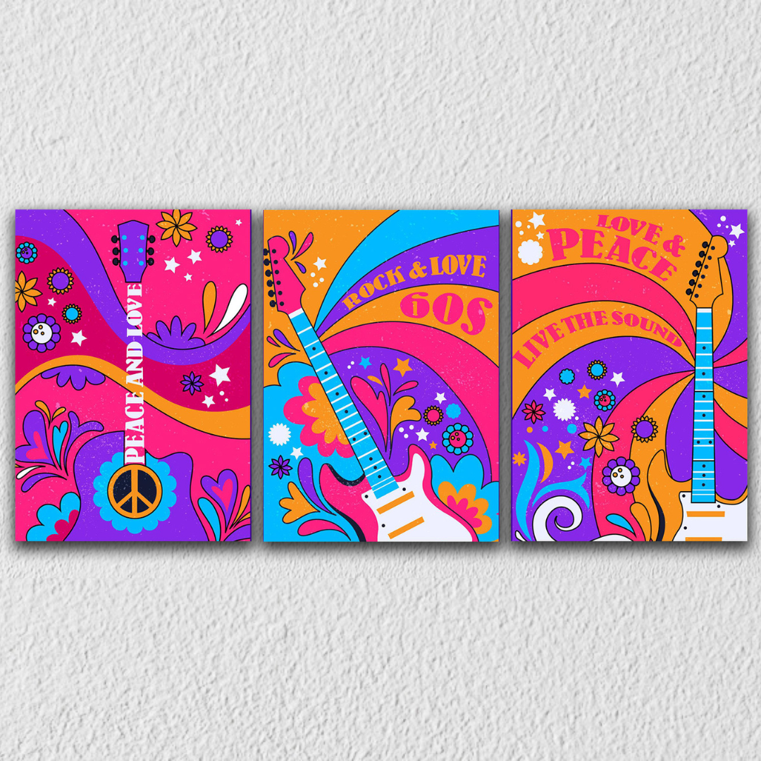 Psychedelic Wall Art, Set Of 3