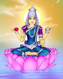 Laxmi In Blue Shaded Saree Self Adhesive Sticker Poster