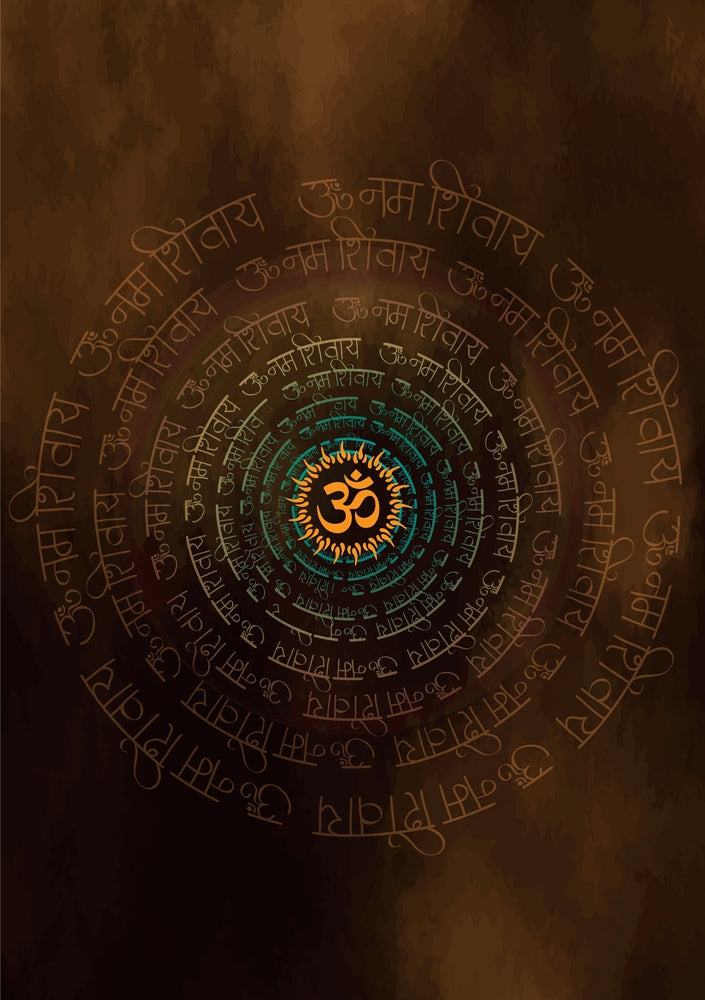 Om Art In Circle Self Adhesive Sticker Poster