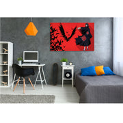 Red Black Anime Self Adhesive Sticker Poster