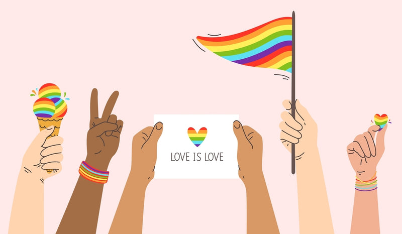 Love Is Love LGBTQ Flag Self Adhesive Sticker For Table