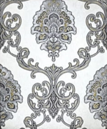 Kohinoor Grey Damask Wallpaper