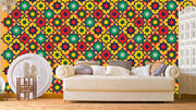 Red Blue Green Pattern Wallpaper