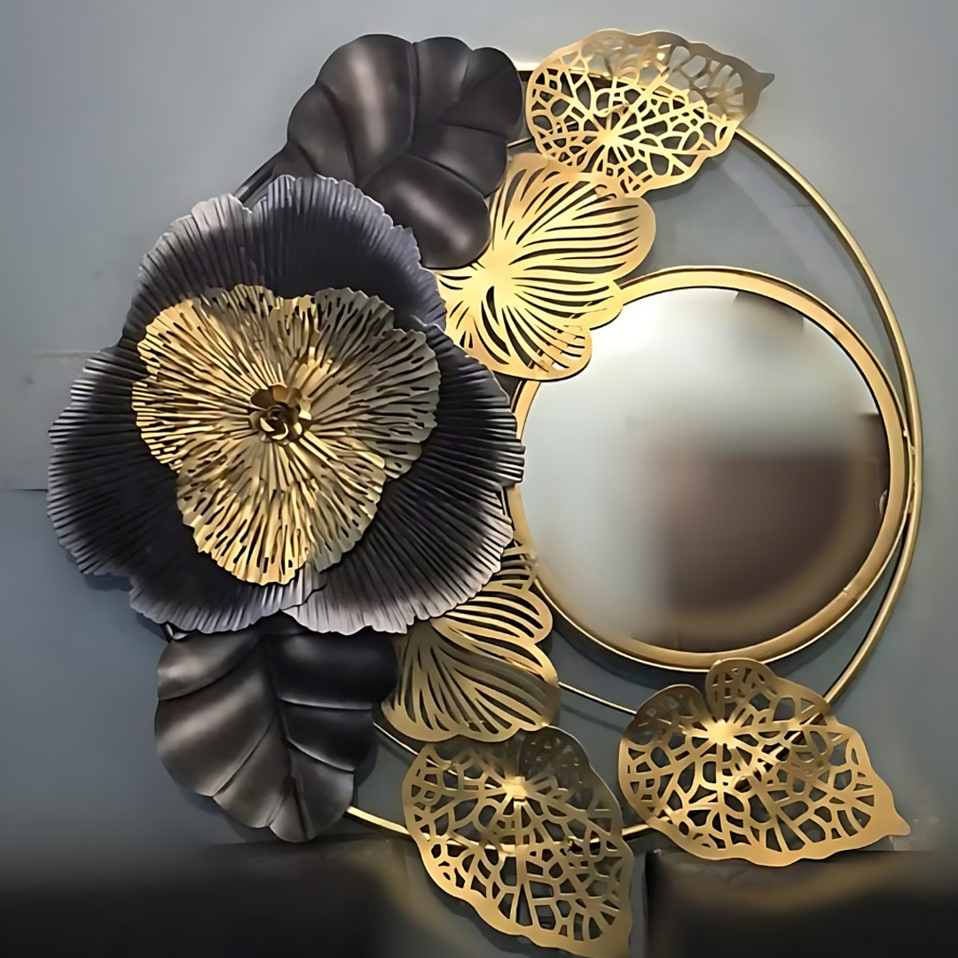 Metal Floral Small Mirror