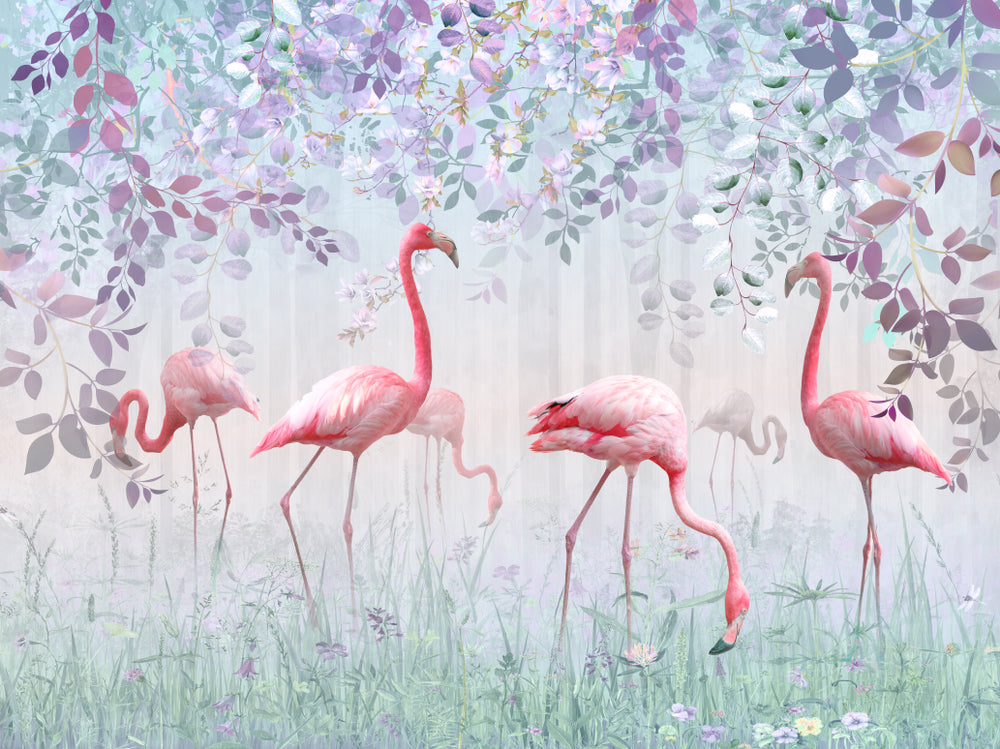 Free Vector  Pink flamingo wallpaper